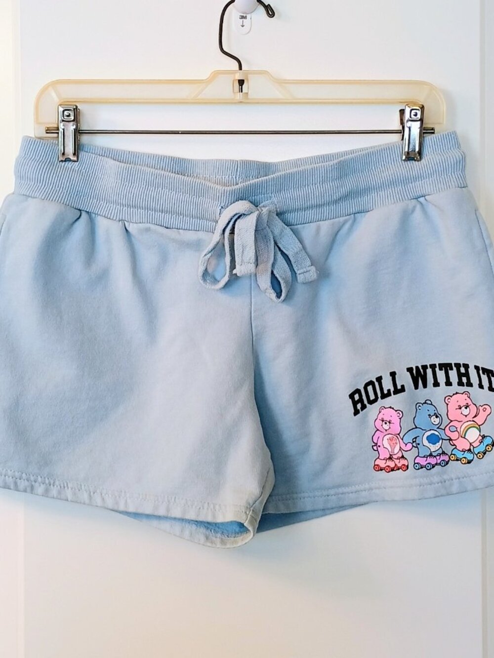 Junior's Care Bears Roll With It Blue Lounge Shorts Medium 7/9 Roller Skates